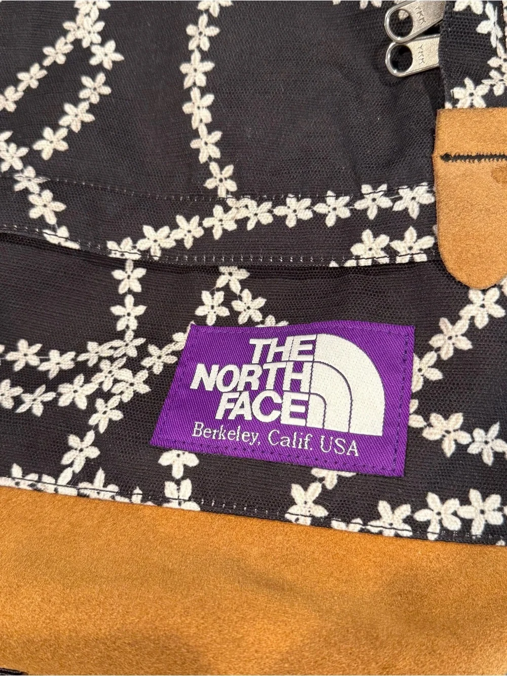 The North Face purple label Nanamica collab black floral backpack rare vintage